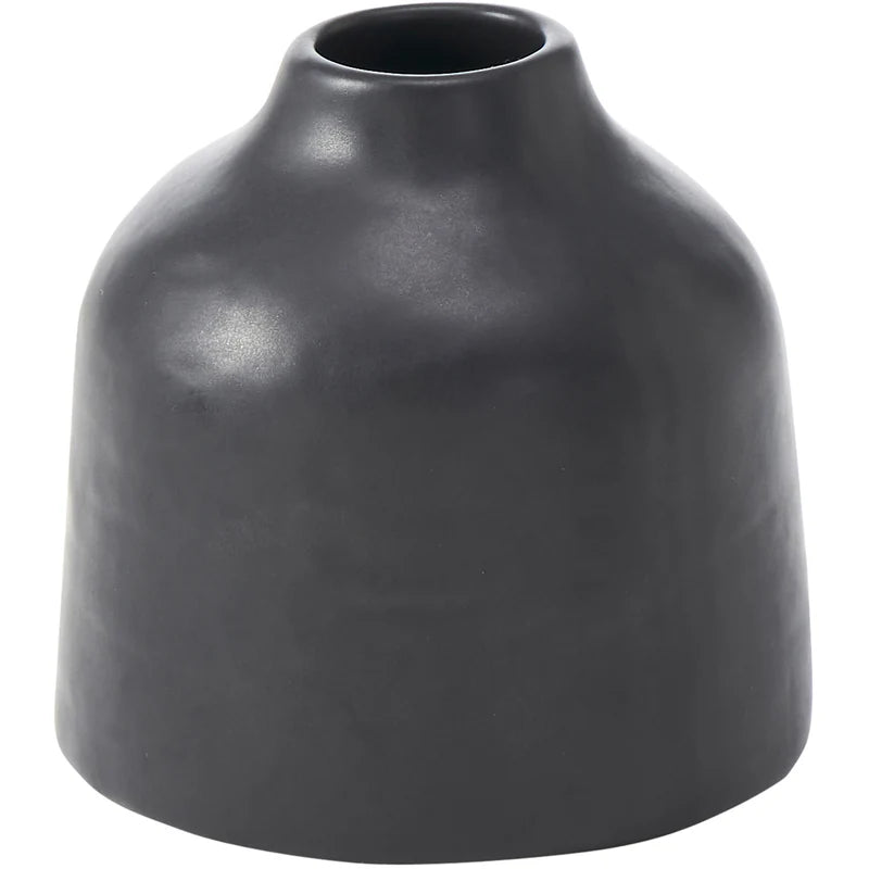 Forio  2-Piece Satin Black Vase Set