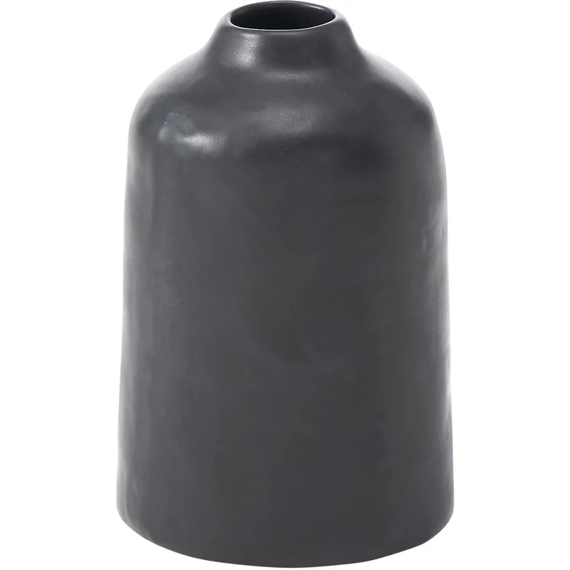 Forio  2-Piece Satin Black Vase Set