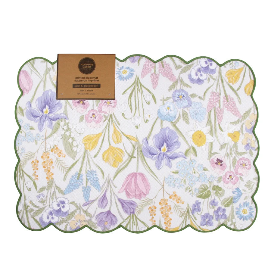 Mixed Spring Floral Printed Placemat Set Of 4 Multi