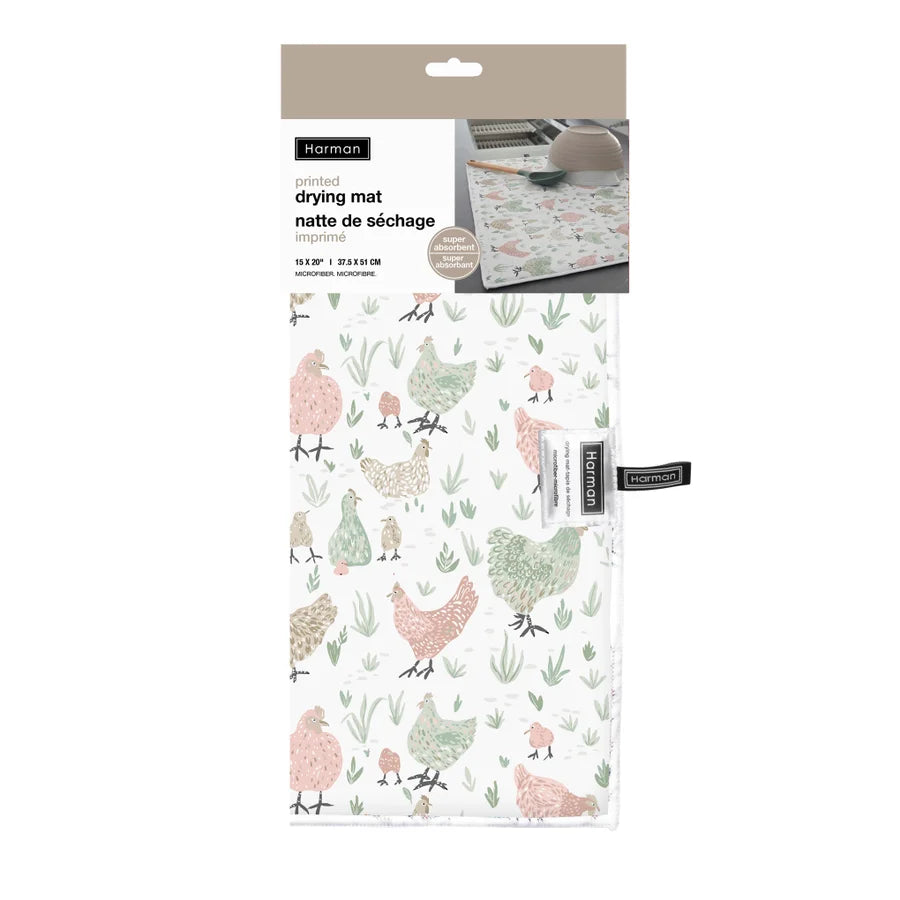 Chickens Printed Drying Mat Multi