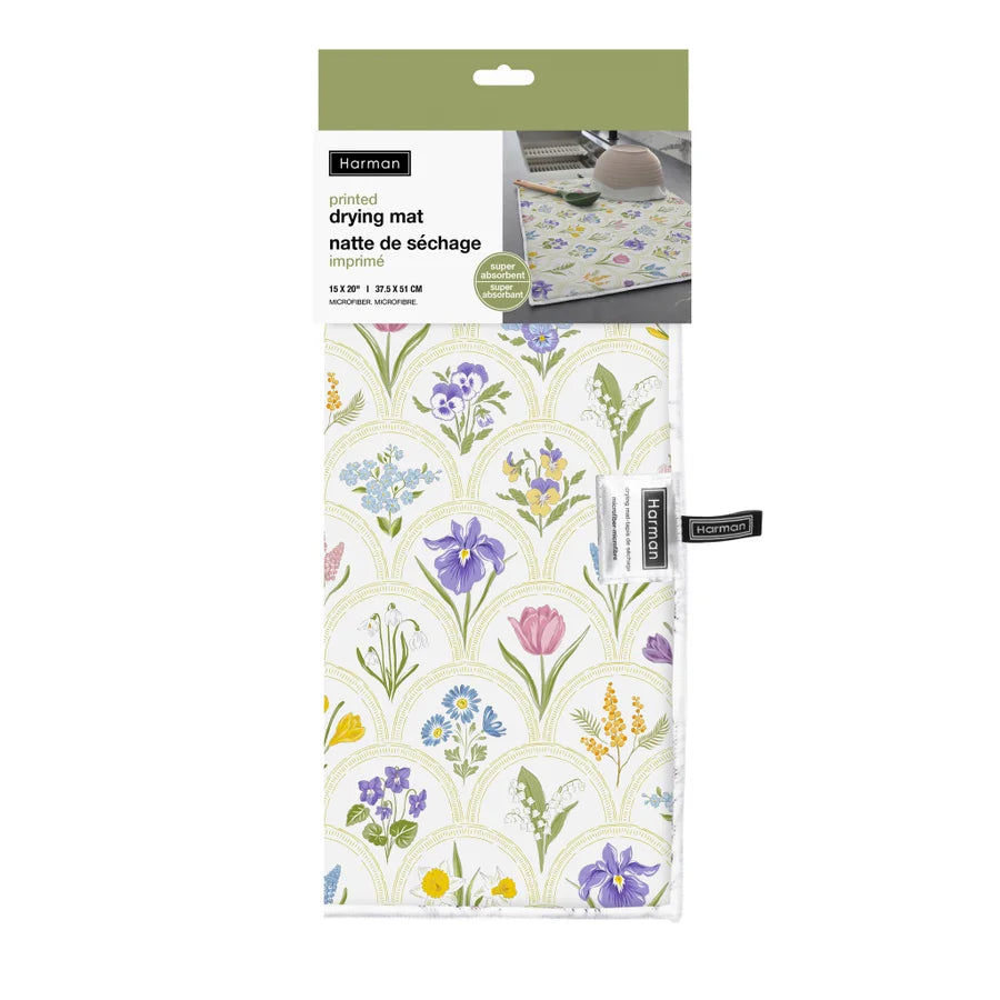 Mixed Spring Floral Printed Drying Mat Multi