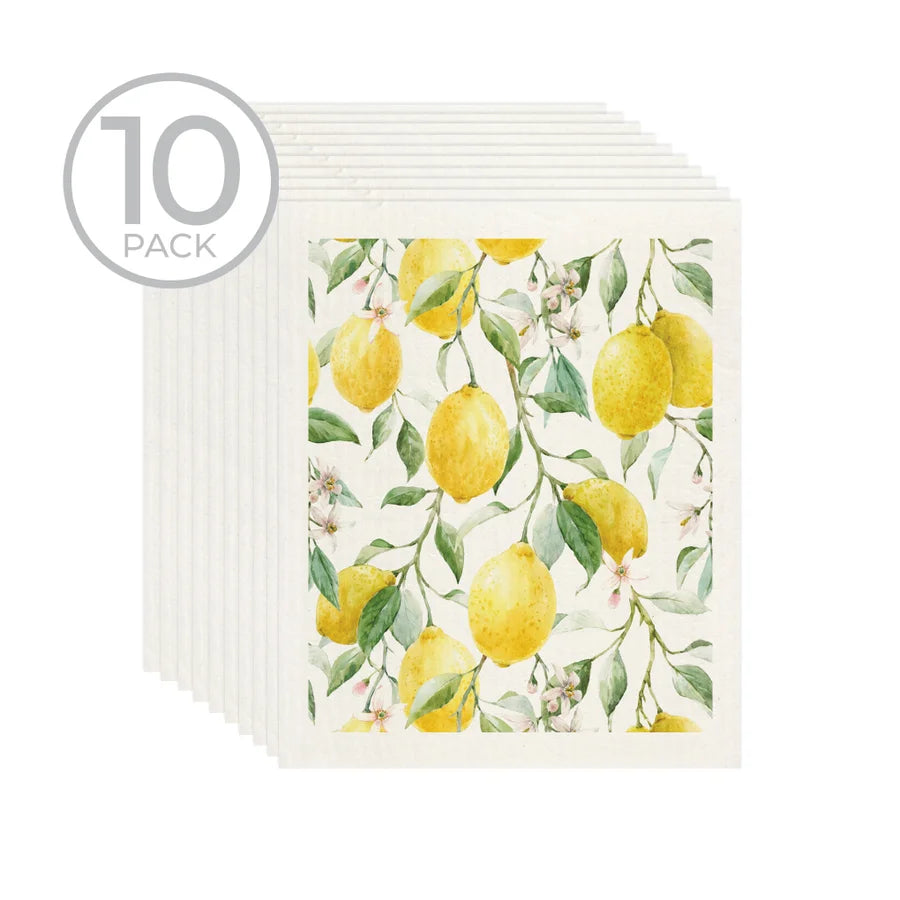 Fresh Lemon Sponge Cloth Pack Of 10 Yellow