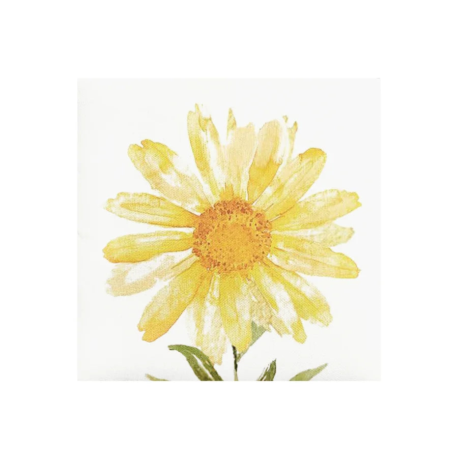 Yellow Daisy Printed Lunch Napkin 20Pk Yellow