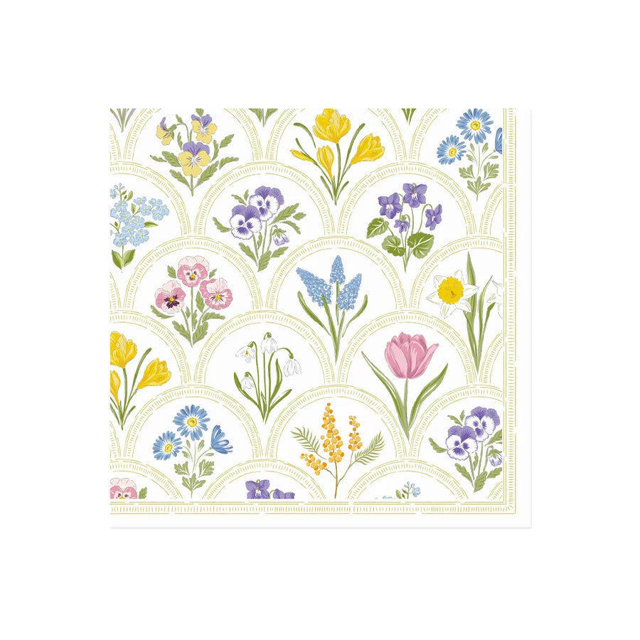 Mixed Spring Floral Printed Lunch Napkin 20Pk Multi