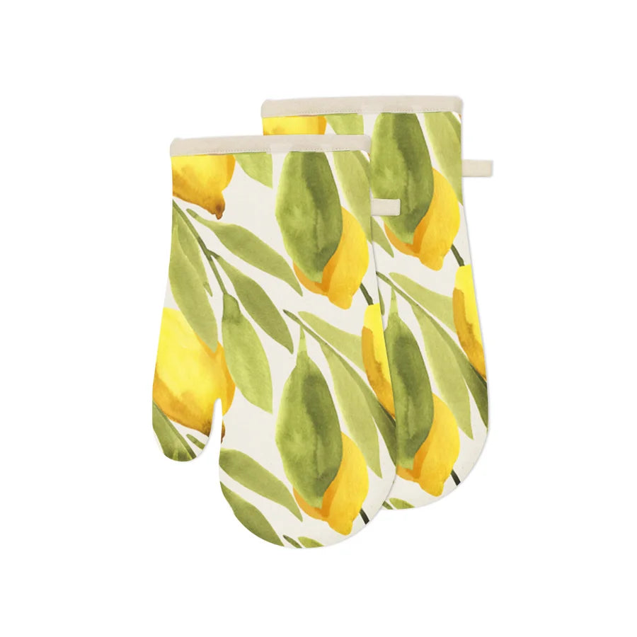 Lemon Oven Mitt Set Of 2 Yellow