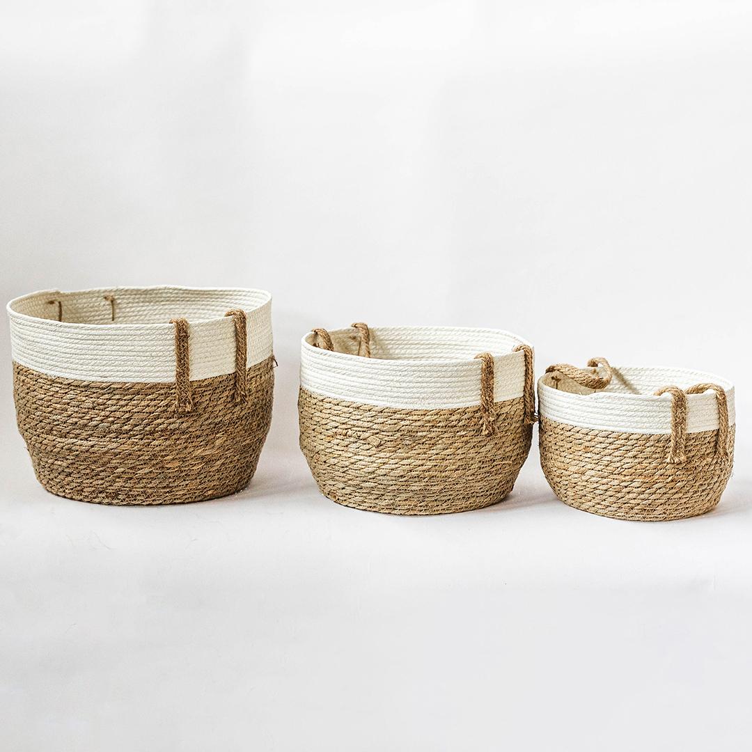 Two-Tone Baskets, Set of 3