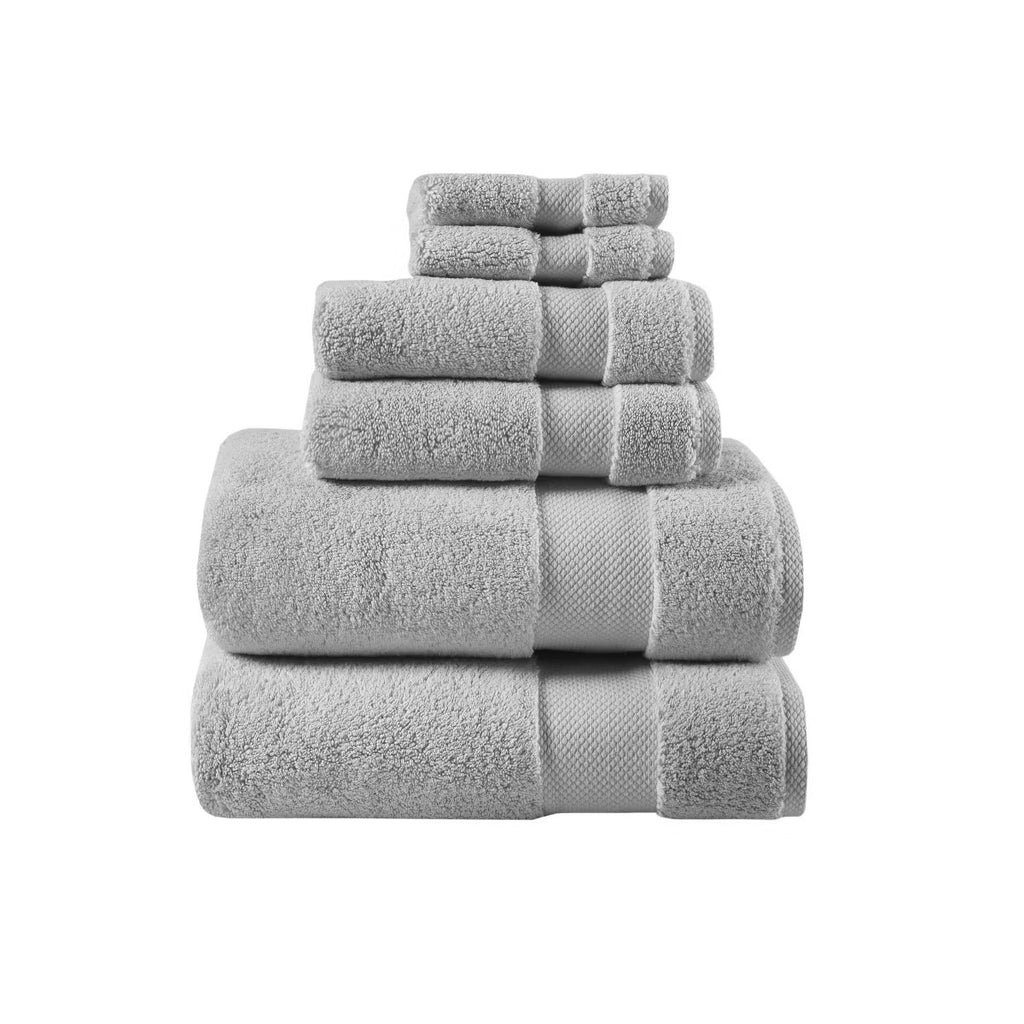 Madison Park Signature Splendor Cotton 6-Pc. Towel Se Grey Bath Towel Set
