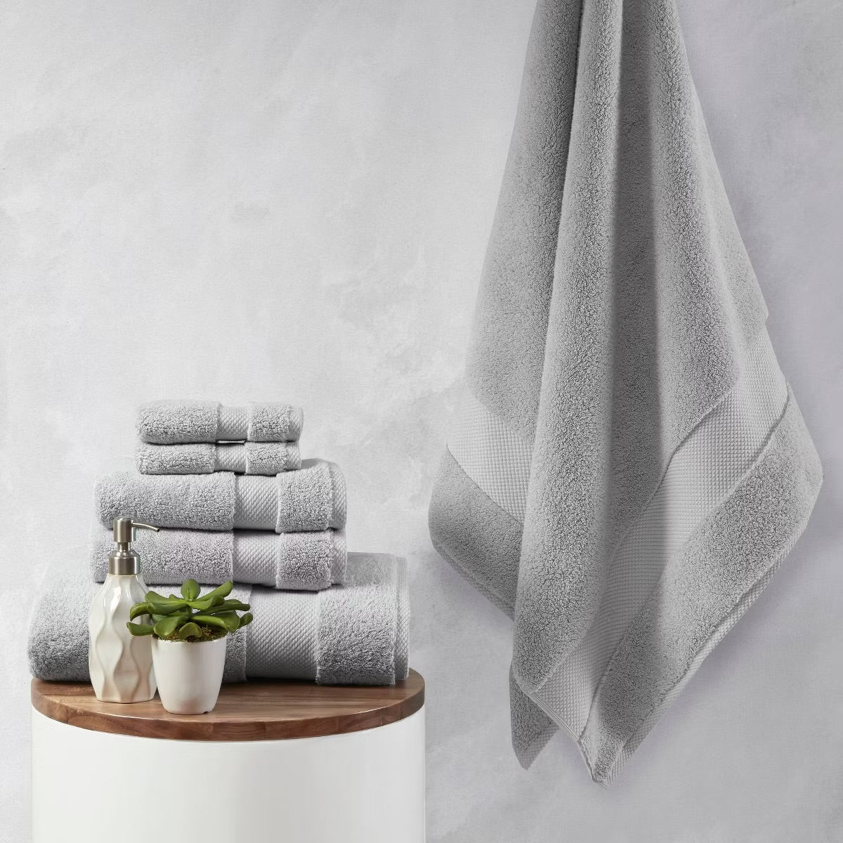Madison Park Signature Splendor Cotton 6-Pc. Towel Se Grey Bath Towel Set