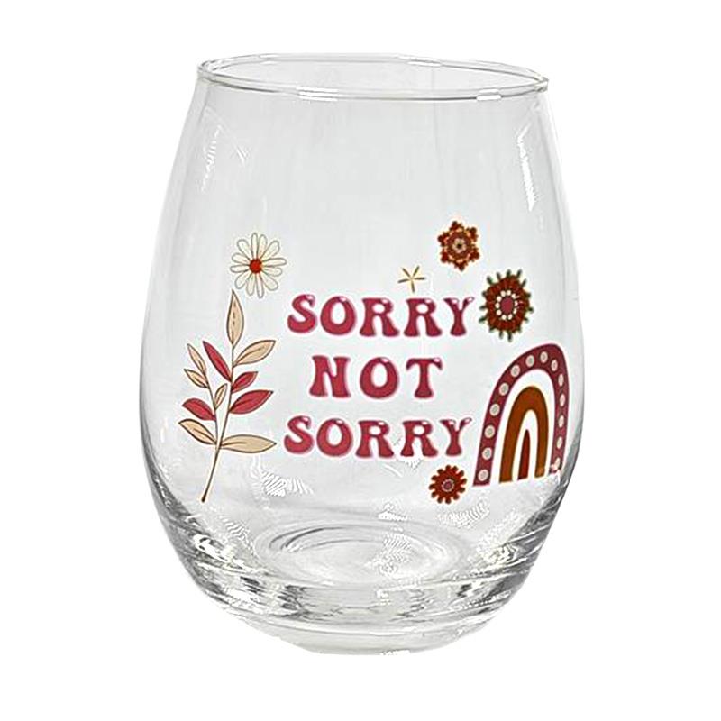 18 OZ NOT SORRY STEMLESS WINE