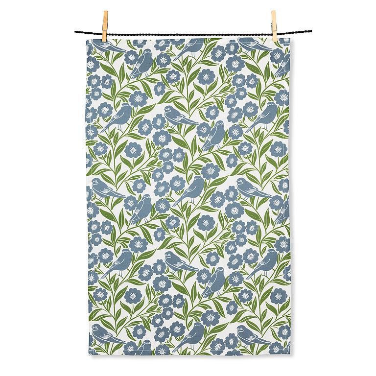 Birds & Leaves Dishcloth & Kitchen Towel Set