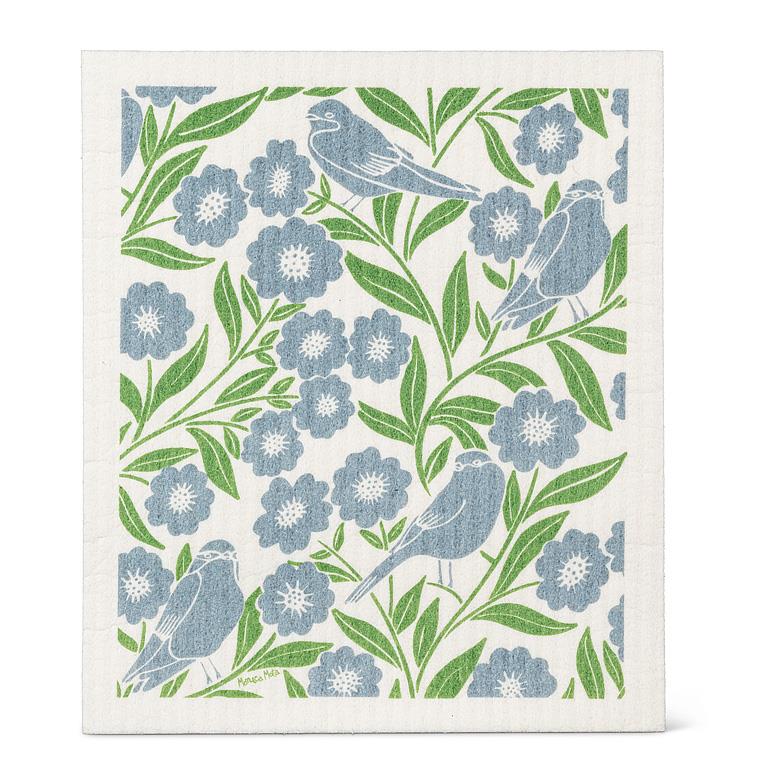 Birds & Leaves Dishcloth & Kitchen Towel Set
