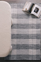 8 x 10 Window Pane Handwoven Rug - 100% Recycled Yarn