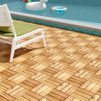 Pack of 30 Acacia Wood Interlocking Deck Tiles