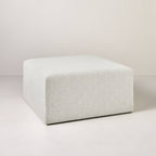Boucle Upholstered Square Cocktail Ottoman - Oatmeal