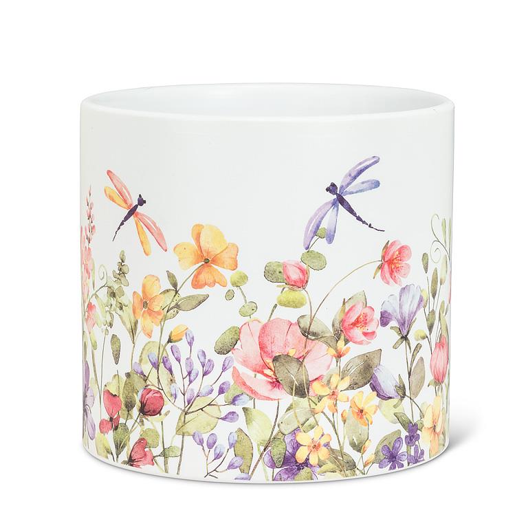 Large Dragonfly & Floral Planter
