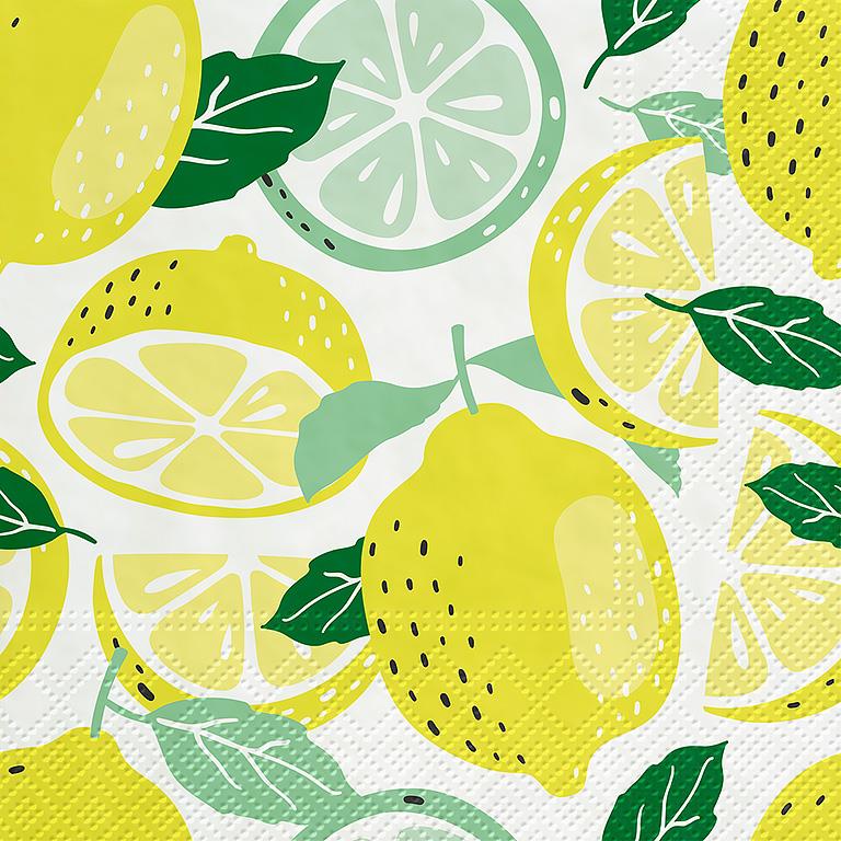 *Luncheon Tasty Lemons Napkins. 20 Pcs