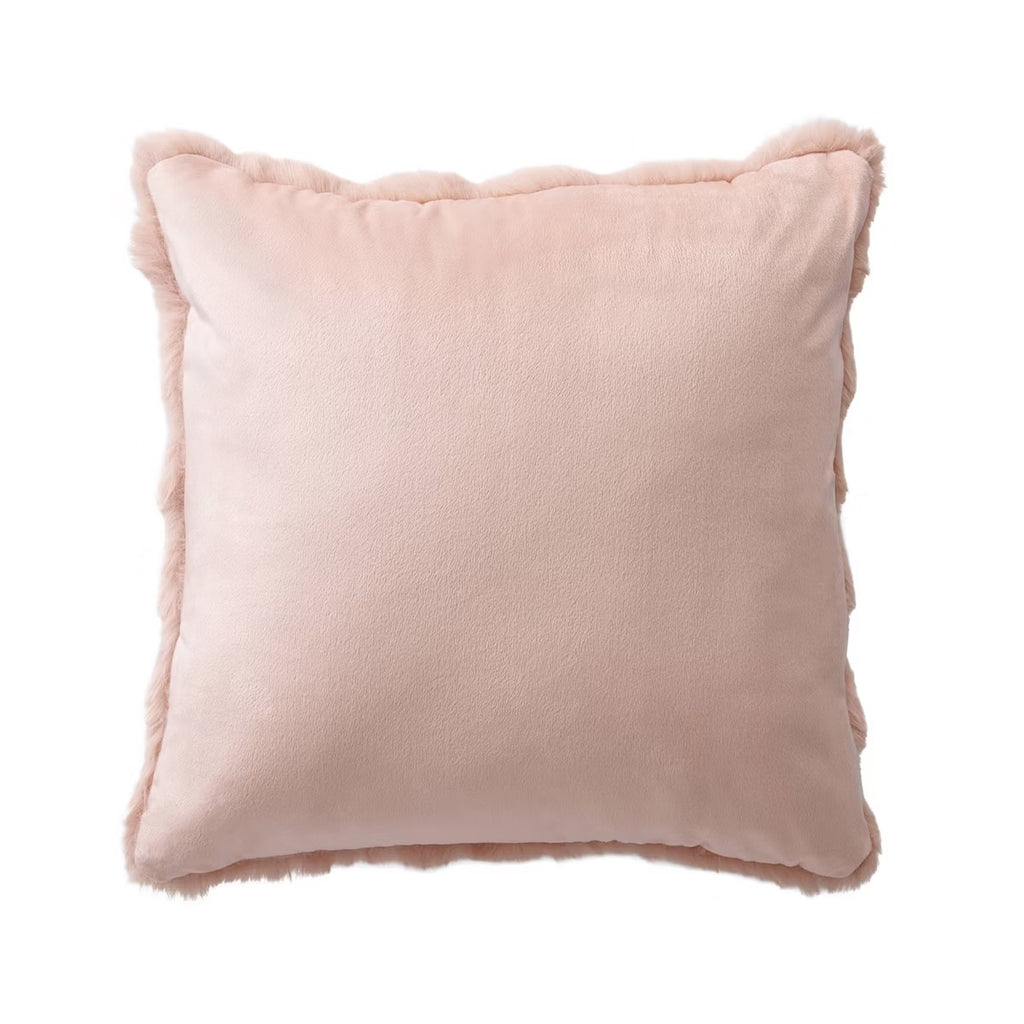 20" Bubble Faux Fur Square Indoor Throw Pillow Blush