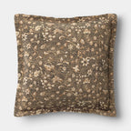 18"x18" Square Floral Printed Throw Pillow Gray/Neutral -Threshold