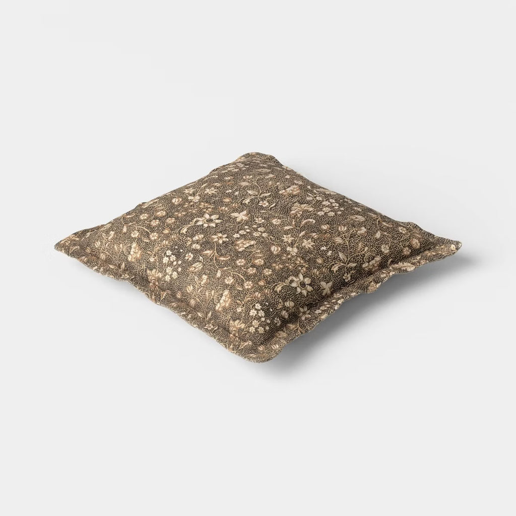 18"x18" Square Floral Printed Throw Pillow Gray/Neutral -Threshold