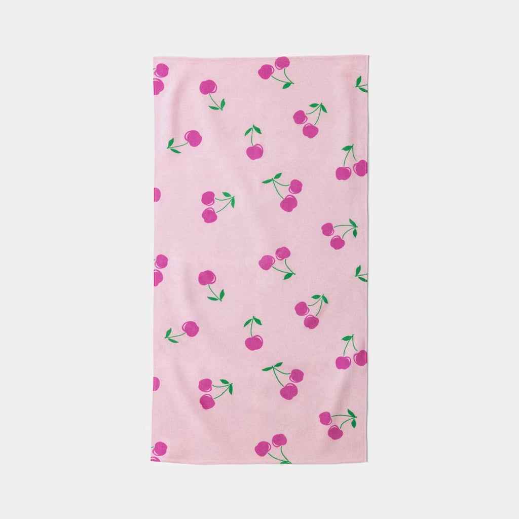 30"x60" Cherries Beach Towel Pink - Sun Squad