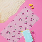 30"x60" Cherries Beach Towel Pink - Sun Squad