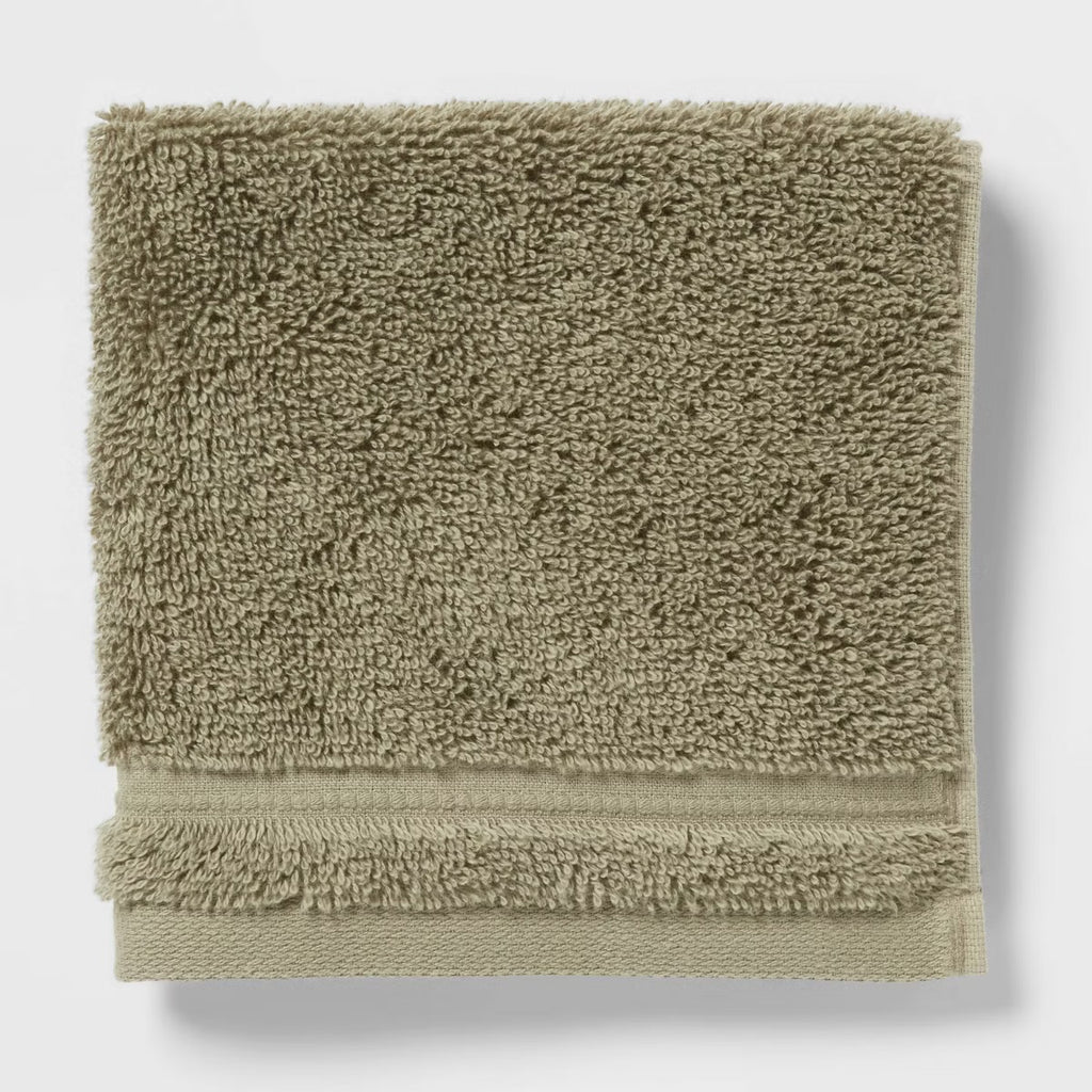 4pk Total Fresh Antimicrobial Washcloth Set Olive Green - Threshold