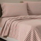 King Jeremiah Brent Home Cotton Sateen Sheet Set Clay Scallop Geo