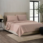 King Jeremiah Brent Home Cotton Sateen Sheet Set Clay Scallop Geo