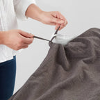 3pc Full/Queen Space Dyed Cotton Linen Duvet Cover & Sham Set Dark Gray - Threshold