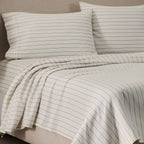 King Jeremiah Brent Home Cotton Sateen Sheet Set Chalk Raisin Striped