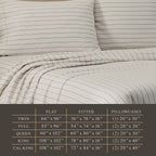 King Jeremiah Brent Home Cotton Sateen Sheet Set Chalk Raisin Striped