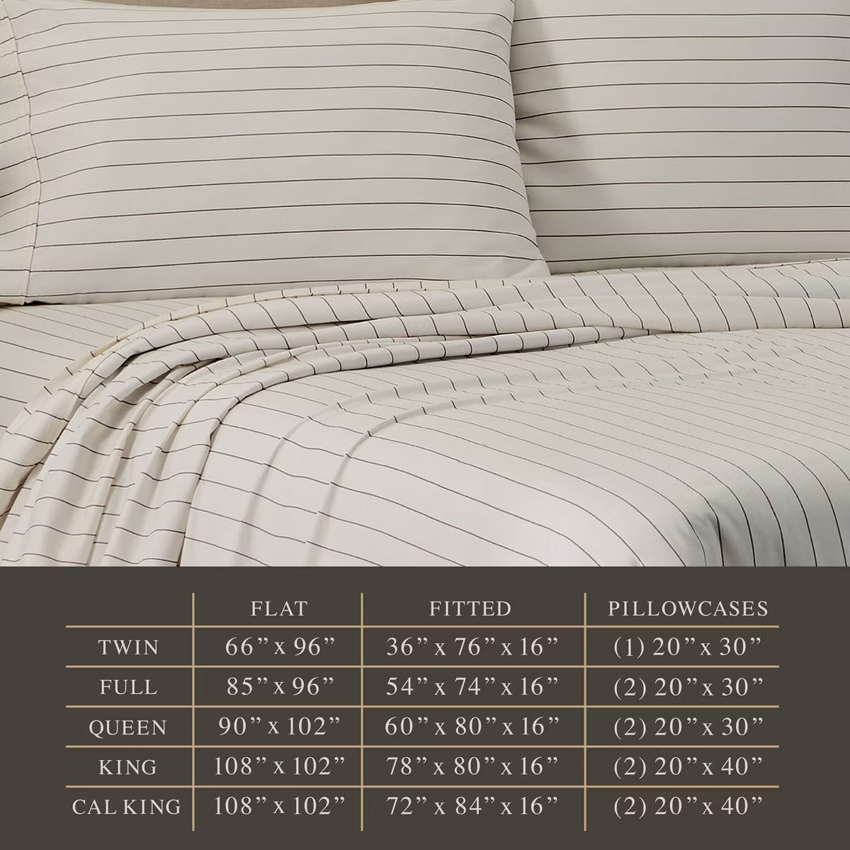 King Jeremiah Brent Home Cotton Sateen Sheet Set Chalk Raisin Striped