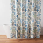 13pc Coastal Seashells Shower Curtain Set Blue/Green - Threshold