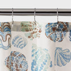 13pc Coastal Seashells Shower Curtain Set Blue/Green - Threshold
