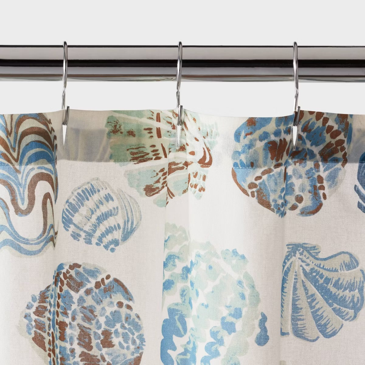 13pc Coastal Seashells Shower Curtain Set Blue/Green - Threshold