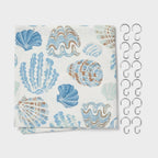 13pc Coastal Seashells Shower Curtain Set Blue/Green - Threshold