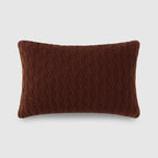 Jeremiah Brent Home 20"x12" Cotton Knitted Pointelle Lumbar Accent Pillow Raisin