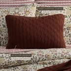 Jeremiah Brent Home 20"x12" Cotton Knitted Pointelle Lumbar Accent Pillow Raisin