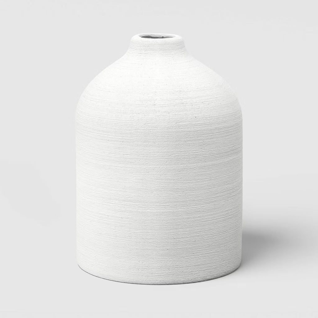 Modern Textured Ceramic Bud Vase White - Threshold