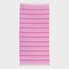 36"x72" Jacquard Lightweight Striped Oversized Beach Towel with Knotted Fringe Pink - Room Essentials