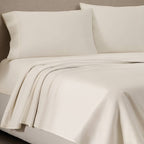Jeremiah Brent Home King Cotton Sateen Sheet Set Solid Cream