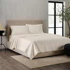 Jeremiah Brent Home King Cotton Sateen Sheet Set Solid Cream
