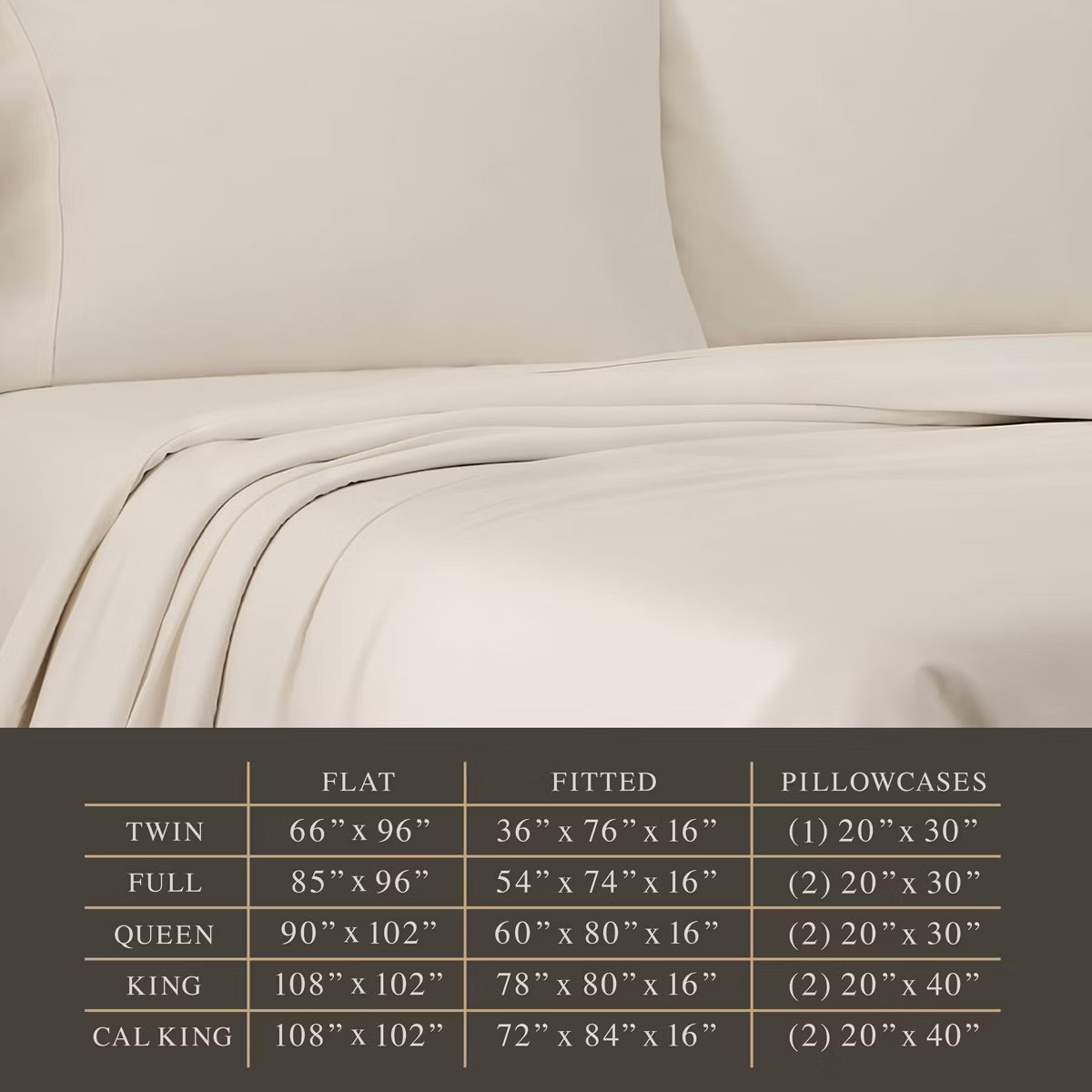 Jeremiah Brent Home King Cotton Sateen Sheet Set Solid Cream
