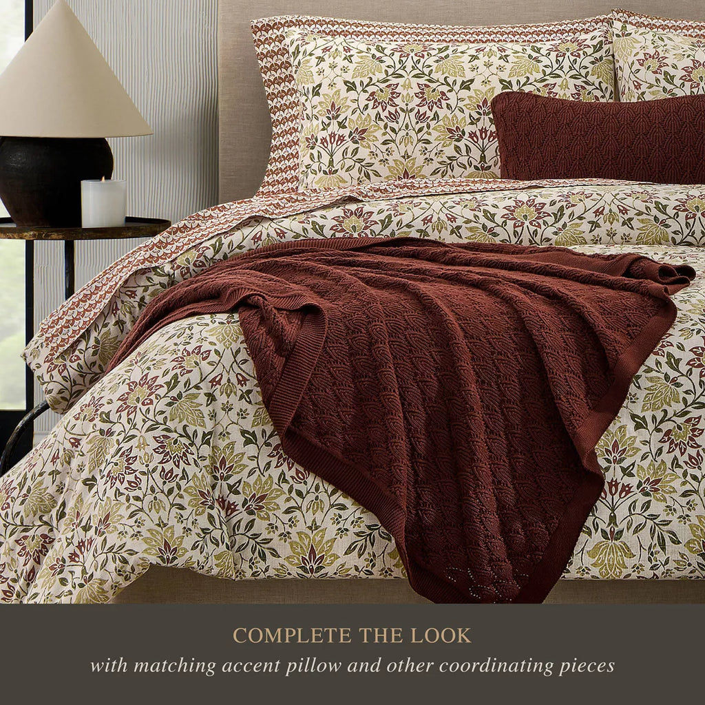 Jeremiah Brent Home Pointelle Throw Blanket Raisin