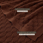 Jeremiah Brent Home Pointelle Throw Blanket Raisin