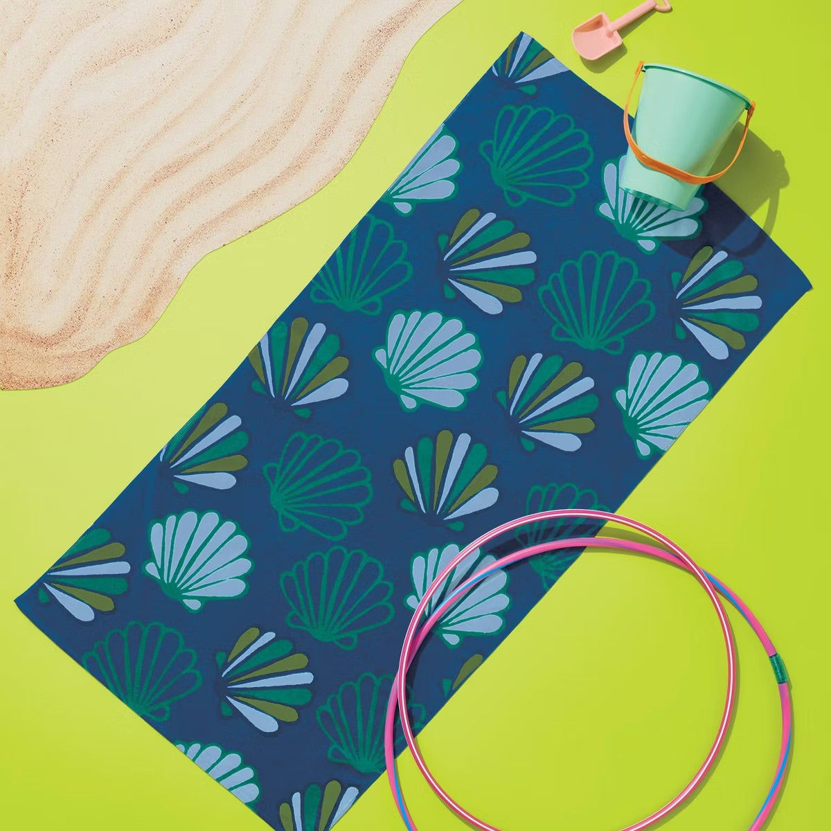 30"x60" Shells Beach Towel Blue - Sun Squad
