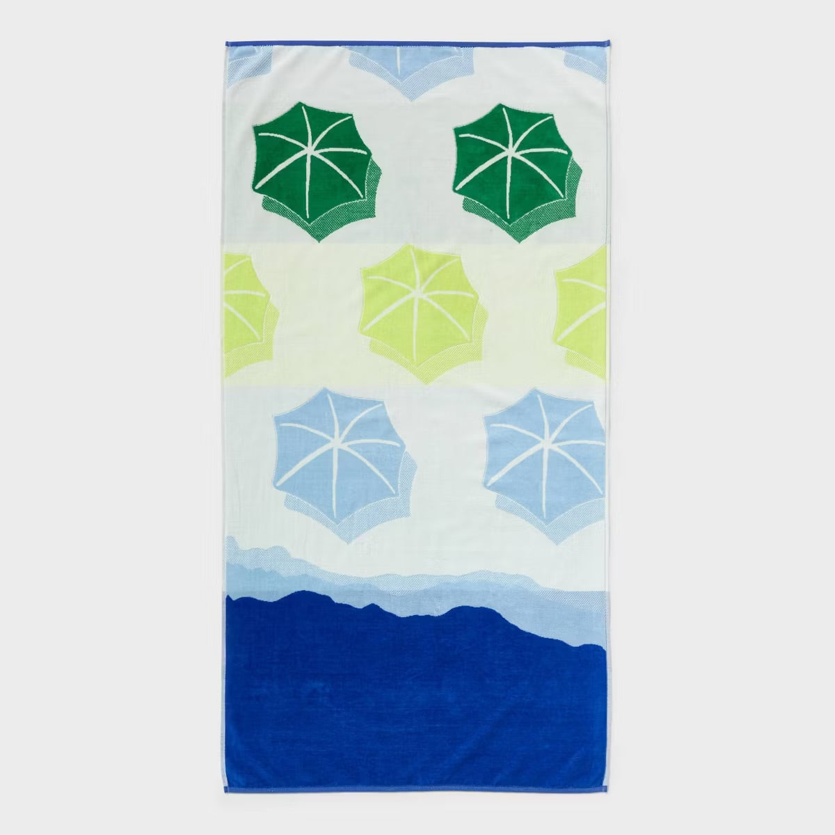 36"x72" Seaside Umbrella Oversized Beach Towel Blue/Green/Lime - Room Essentials
