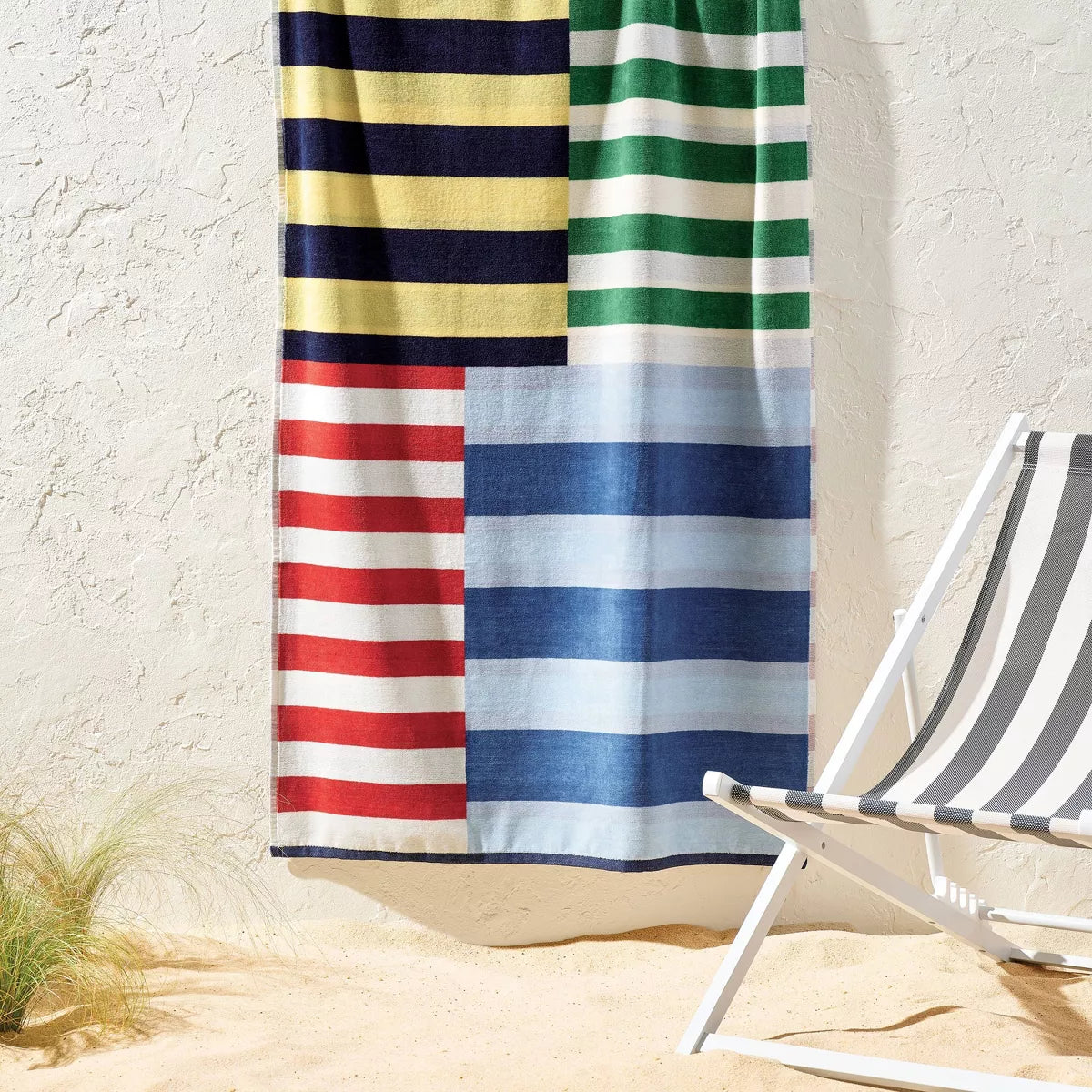 36"x72" Nautical Striped Oversized Beach Towel Multi - Room Essentials