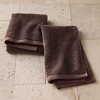 2pk Organic Hand Towel Brown - Casaluna
