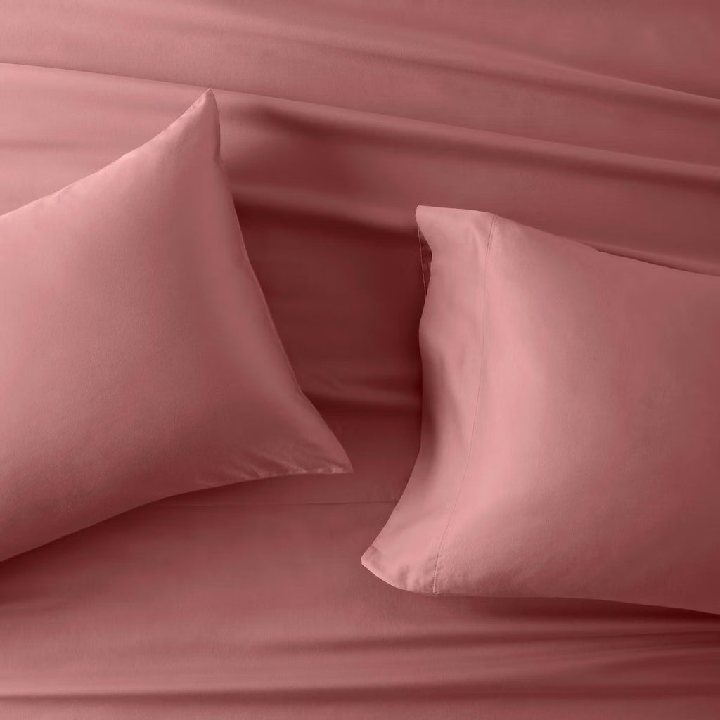 Full 500 Thread Count Washed Supima Sateen Solid Sheet Set - Casaluna